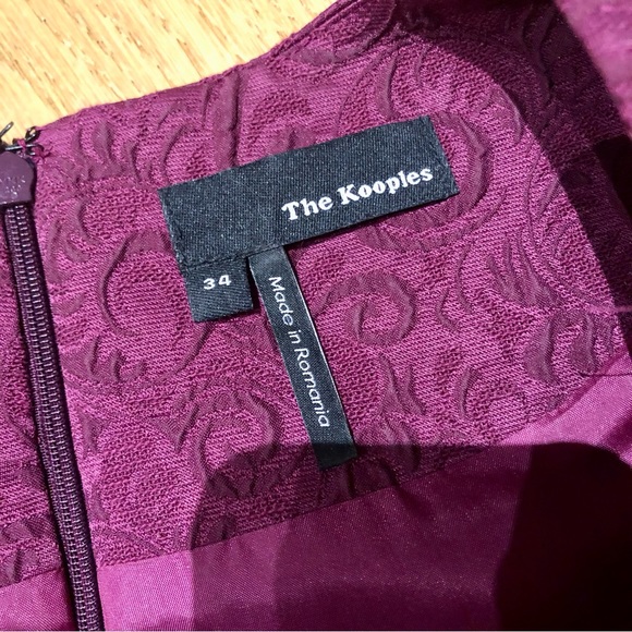 The Kooples brocade mini dress in magenta - Picture 3 of 6